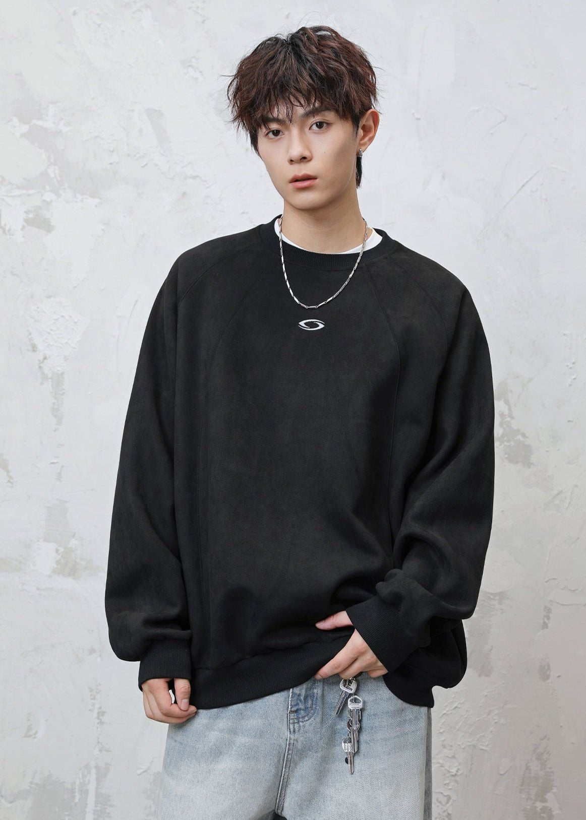 Minimal Embroidered Logo Crewneck Sweatshirt - Rick Circus