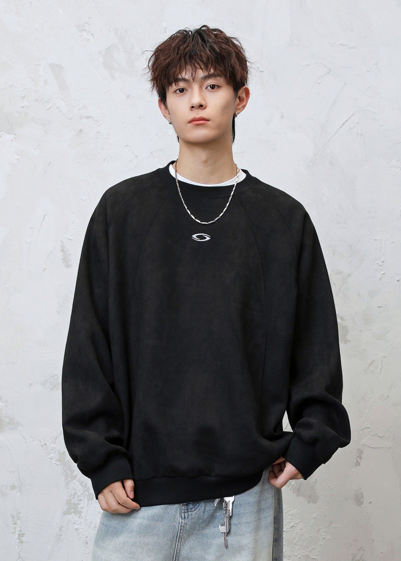 Minimal Embroidered Logo Crewneck Sweatshirt - Rick Circus