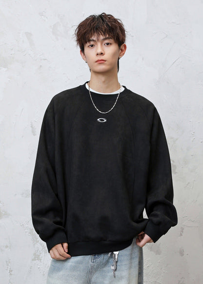 Minimal Embroidered Logo Crewneck Sweatshirt - Rick Circus