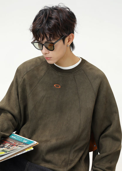 Minimal Embroidered Logo Crewneck Sweatshirt - Rick Circus