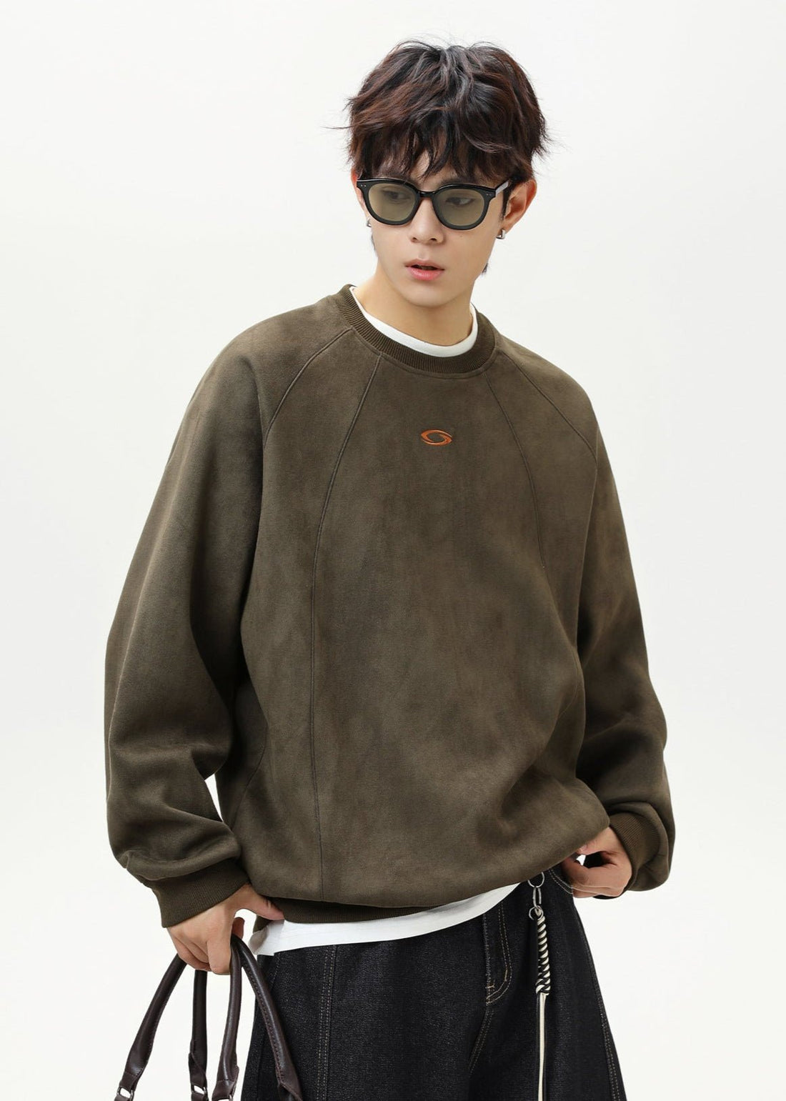 Minimal Embroidered Logo Crewneck Sweatshirt - Rick Circus