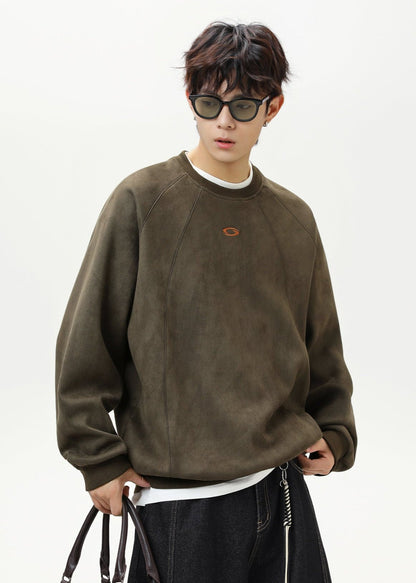 Minimal Embroidered Logo Crewneck Sweatshirt - Rick Circus