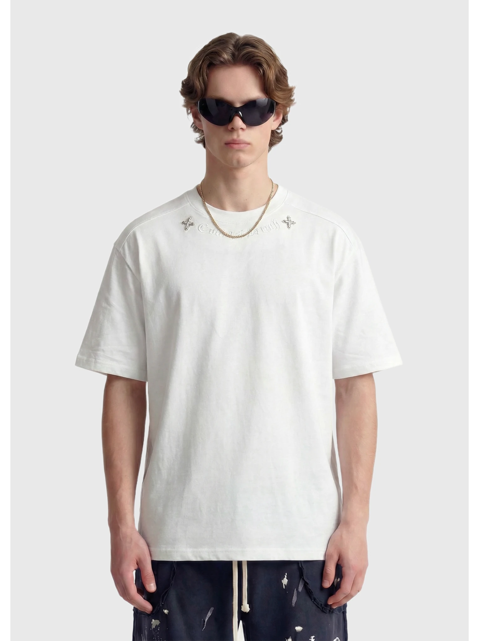 Minimal Embroidered T-Shirt - Rick Circus