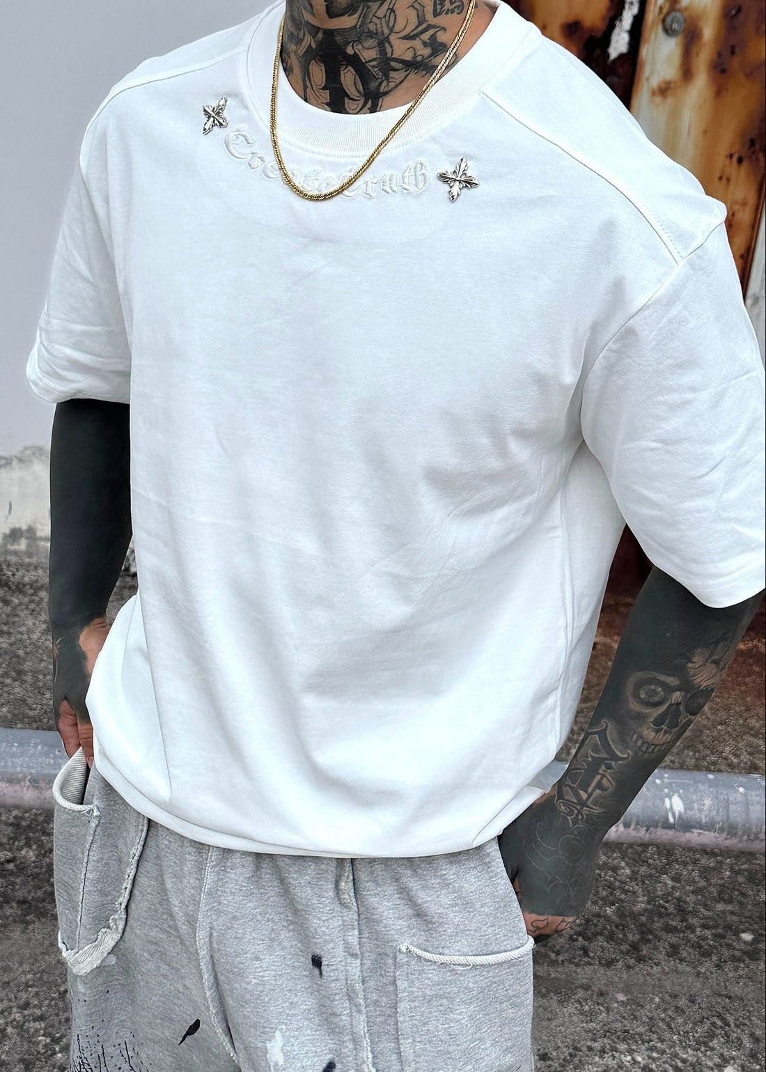 Minimal Embroidered T-Shirt - Rick Circus