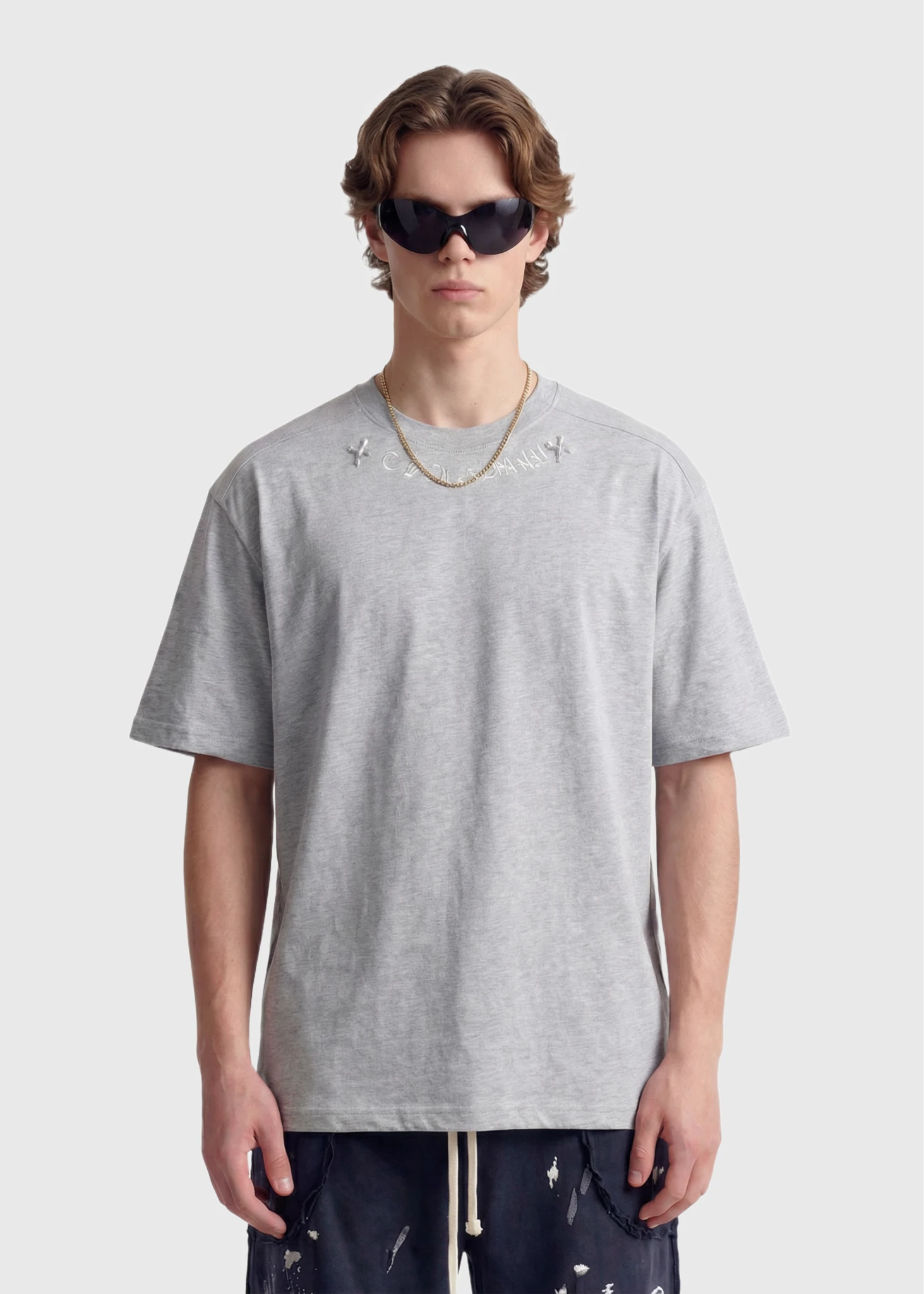 Minimal Embroidered T-Shirt - Rick Circus