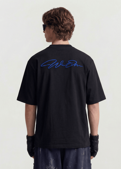 Minimal Embroidery Cotton Tee - Rick Circus