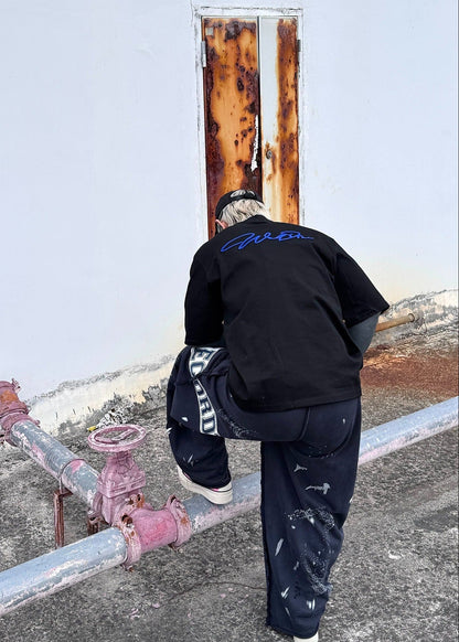 Minimal Embroidery Cotton Tee - Rick Circus