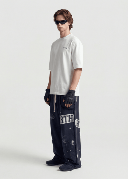 Minimal Embroidery Cotton Tee - Rick Circus