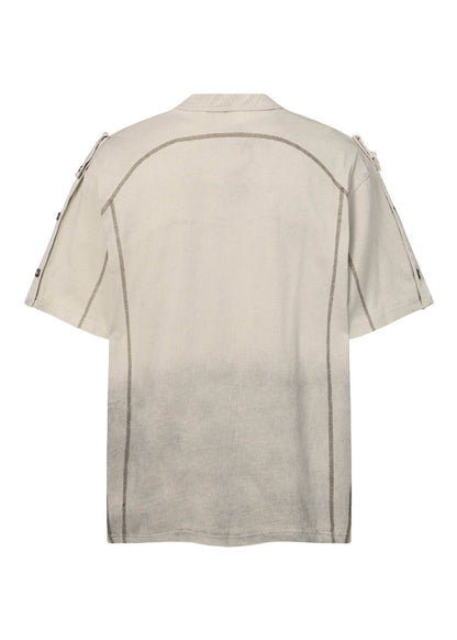 Minimal Streetwear Button Neck Tee - Rick Circus