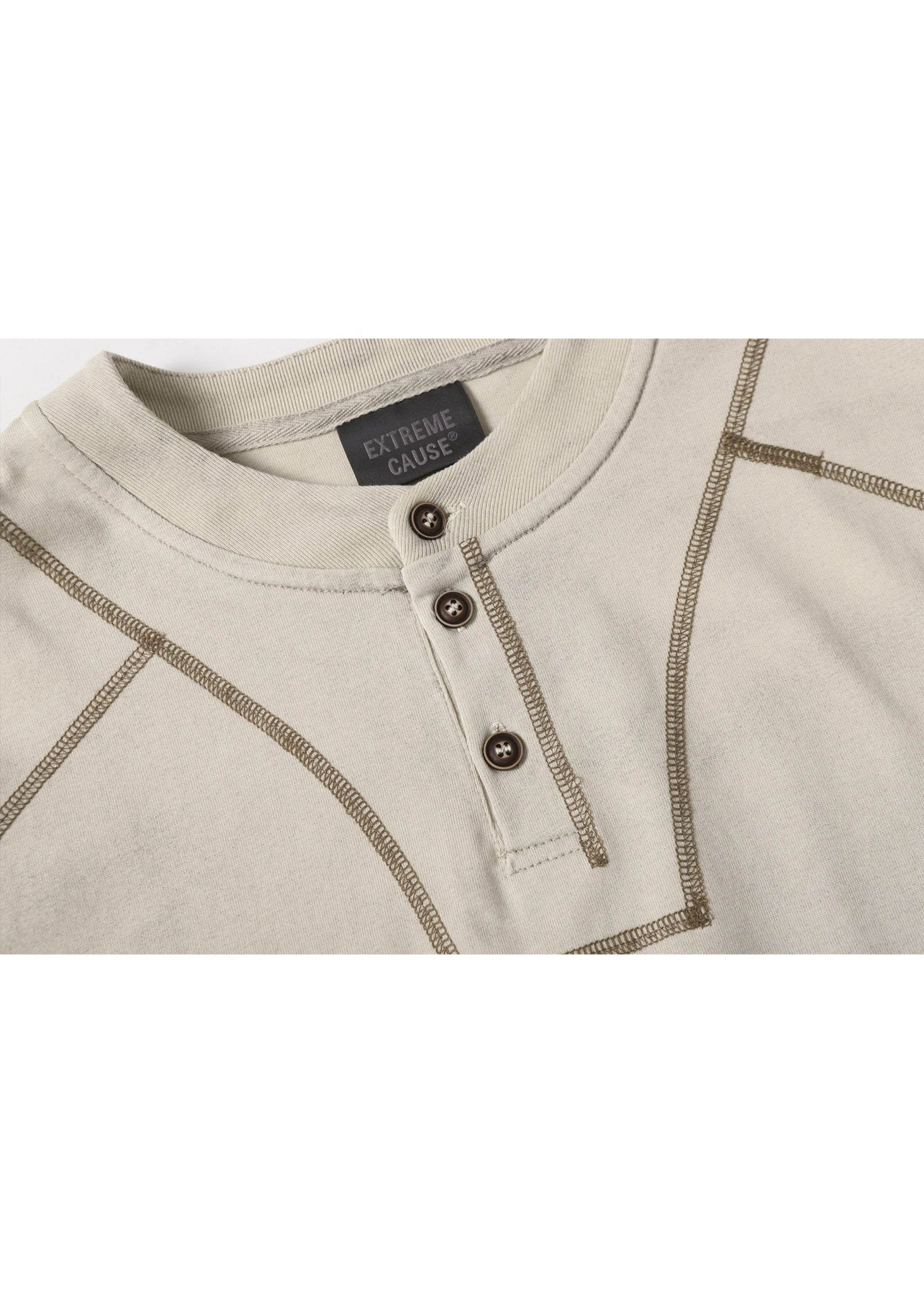 Minimal Streetwear Button Neck Tee - Rick Circus