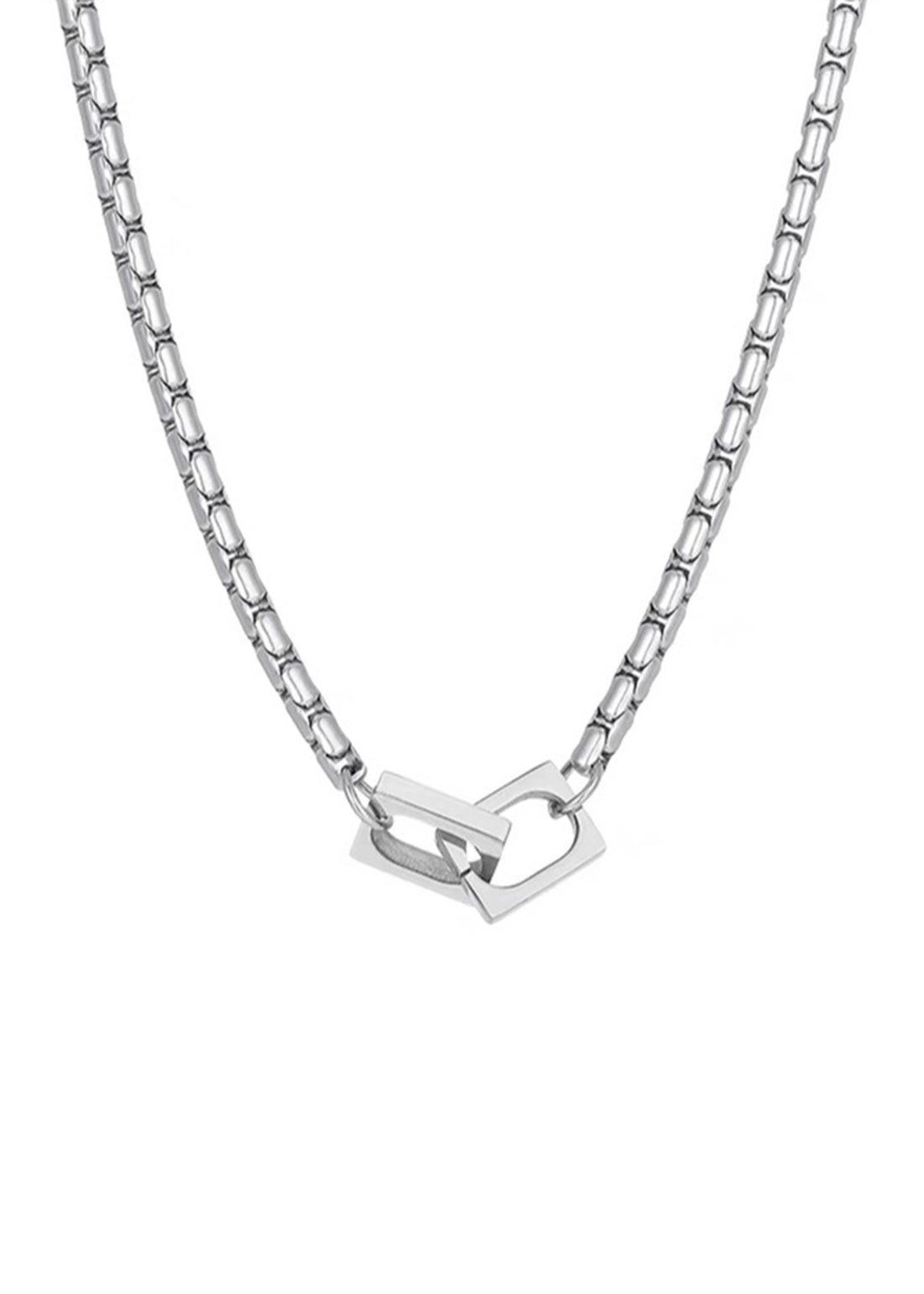 Minimalist Interlocking Square Pendant Necklace - Rick Circus