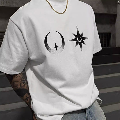 Minimalist Lunar Star Graphic T-Shirt - Rick Circus