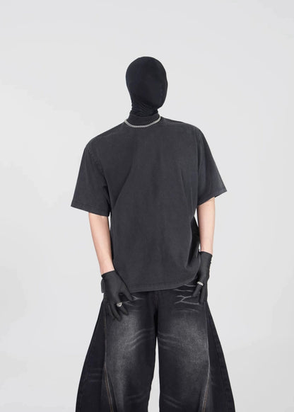 Minimalist Mock Neck T-Shirt - Rick Circus