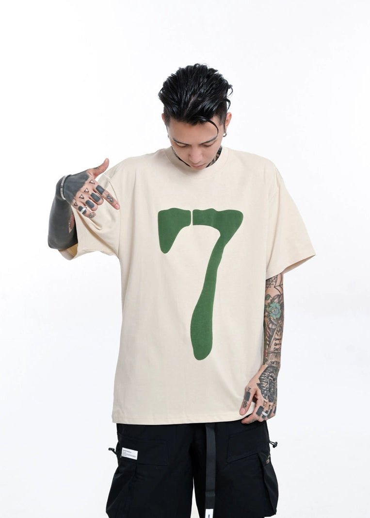 Minimalist Number 7 Puff Print T-Shirt - Rick Circus