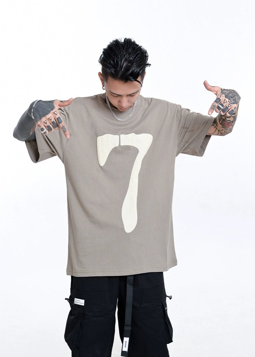Minimalist Number 7 Puff Print T-Shirt - Rick Circus
