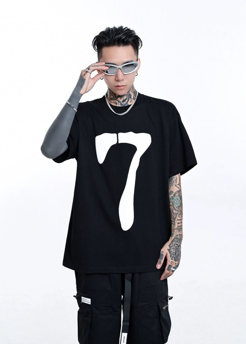 Minimalist Number 7 Puff Print T-Shirt - Rick Circus