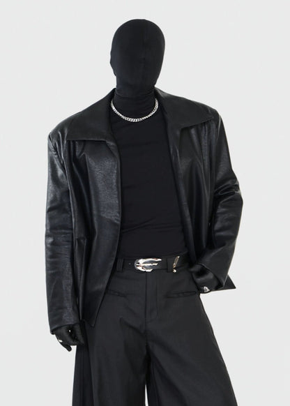 Minimalist PU Leather Jacket - Rick Circus
