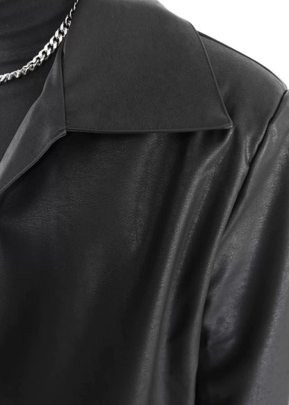 Minimalist PU Leather Jacket - Rick Circus