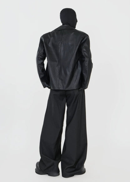 Minimalist PU Leather Jacket - Rick Circus