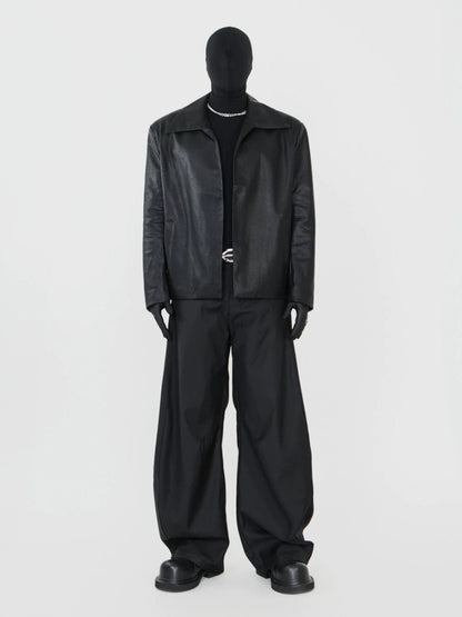 Minimalist PU Leather Jacket - Rick Circus