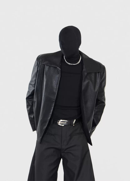 Minimalist PU Leather Jacket - Rick Circus