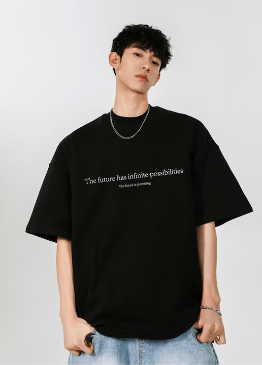 Minimalist Quote Print Oversized T-Shirt - Rick Circus