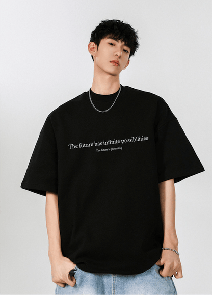 Minimalist Quote Print Oversized T-Shirt - Rick Circus