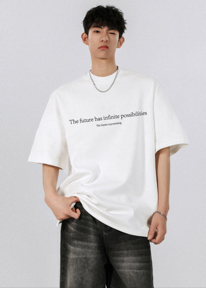 Minimalist Quote Print Oversized T-Shirt - Rick Circus