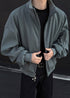 Minimalist Ruched Sleeve Zip - Up Bomber Jacket - Rick Circus