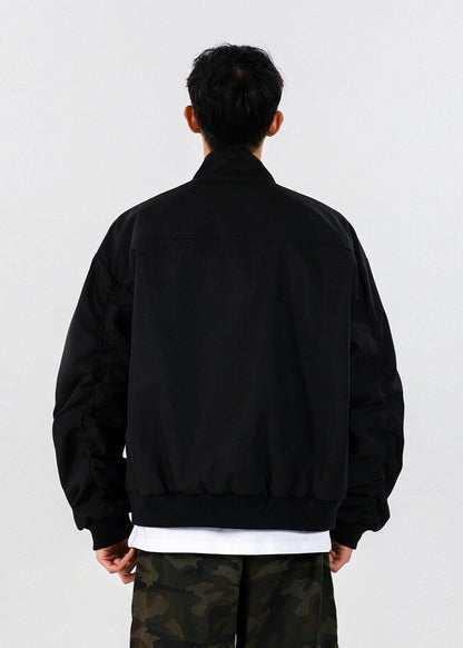 Minimalist Stand Collar Bomber Jacket - Rick Circus