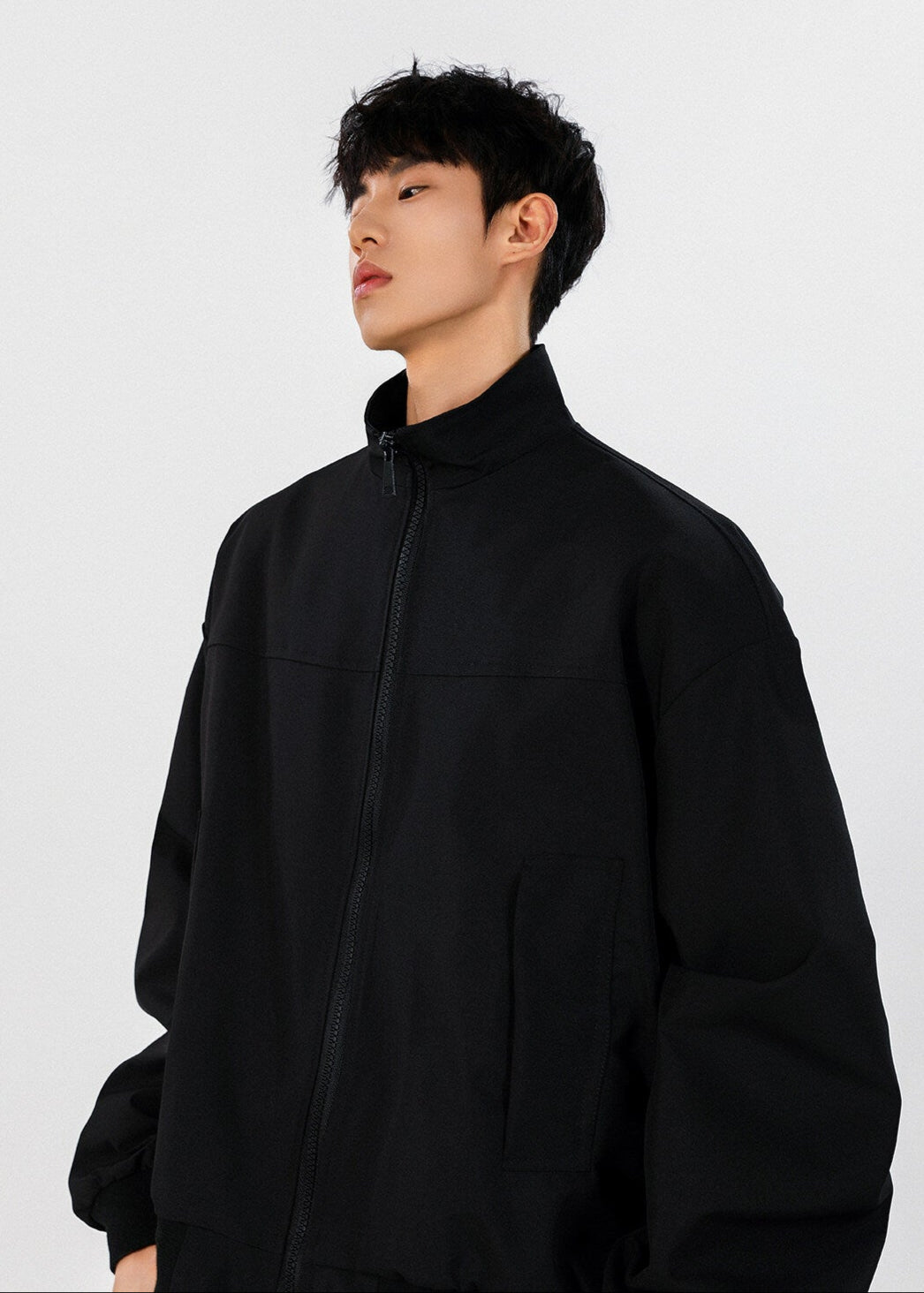 Minimalist Stand Collar Bomber Jacket - Rick Circus