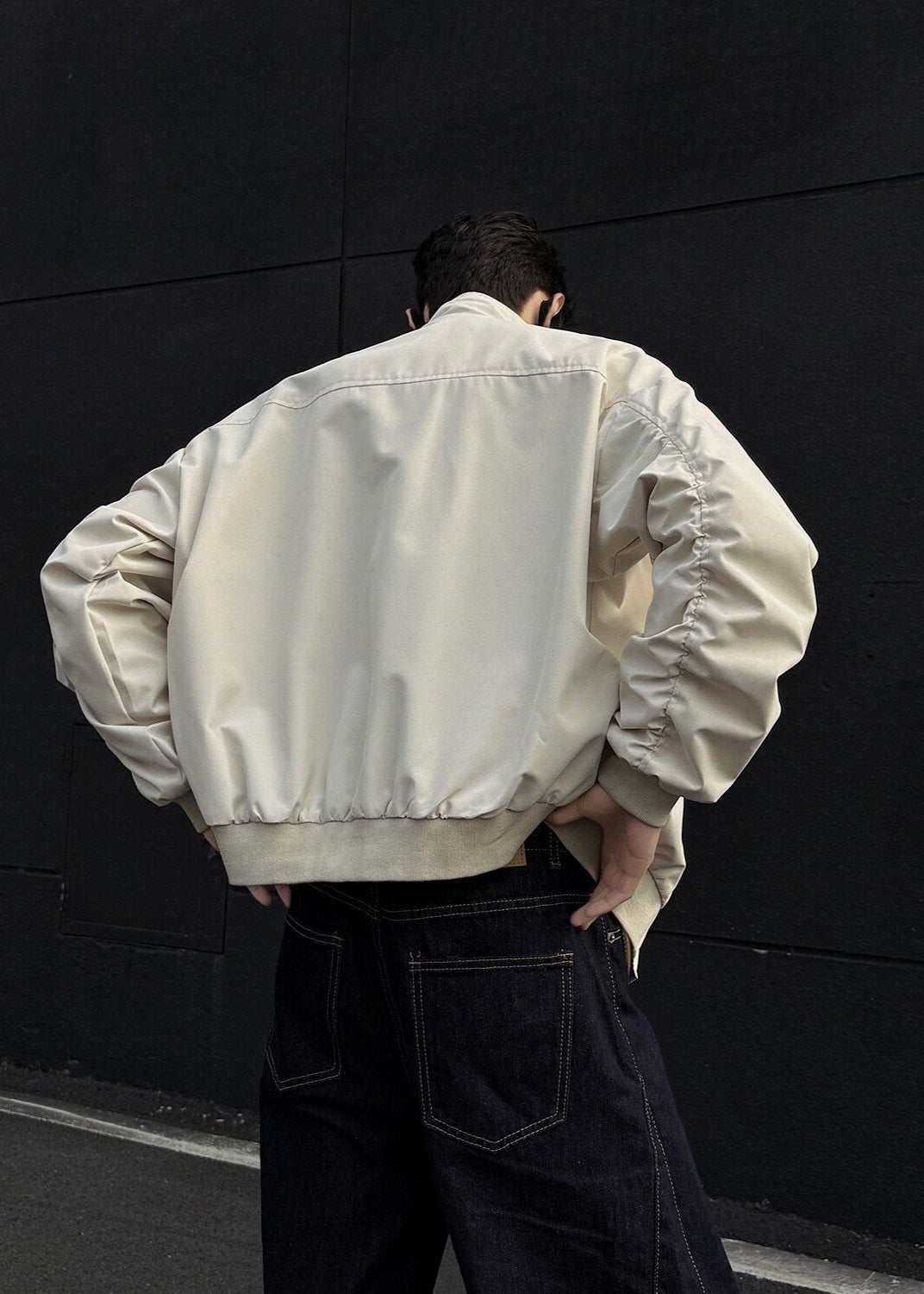 Minimalist Stand Collar Bomber Jacket - Rick Circus