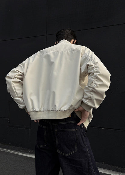 Minimalist Stand Collar Bomber Jacket - Rick Circus
