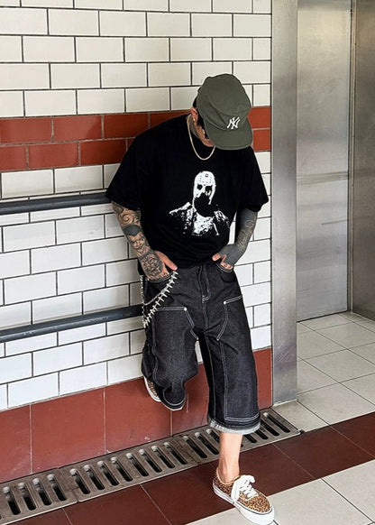 Monochrome Portrait Graphic Tee - Rick Circus