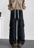Multi - Pocket Distressed Denim Cargo Pants - Rick Circus