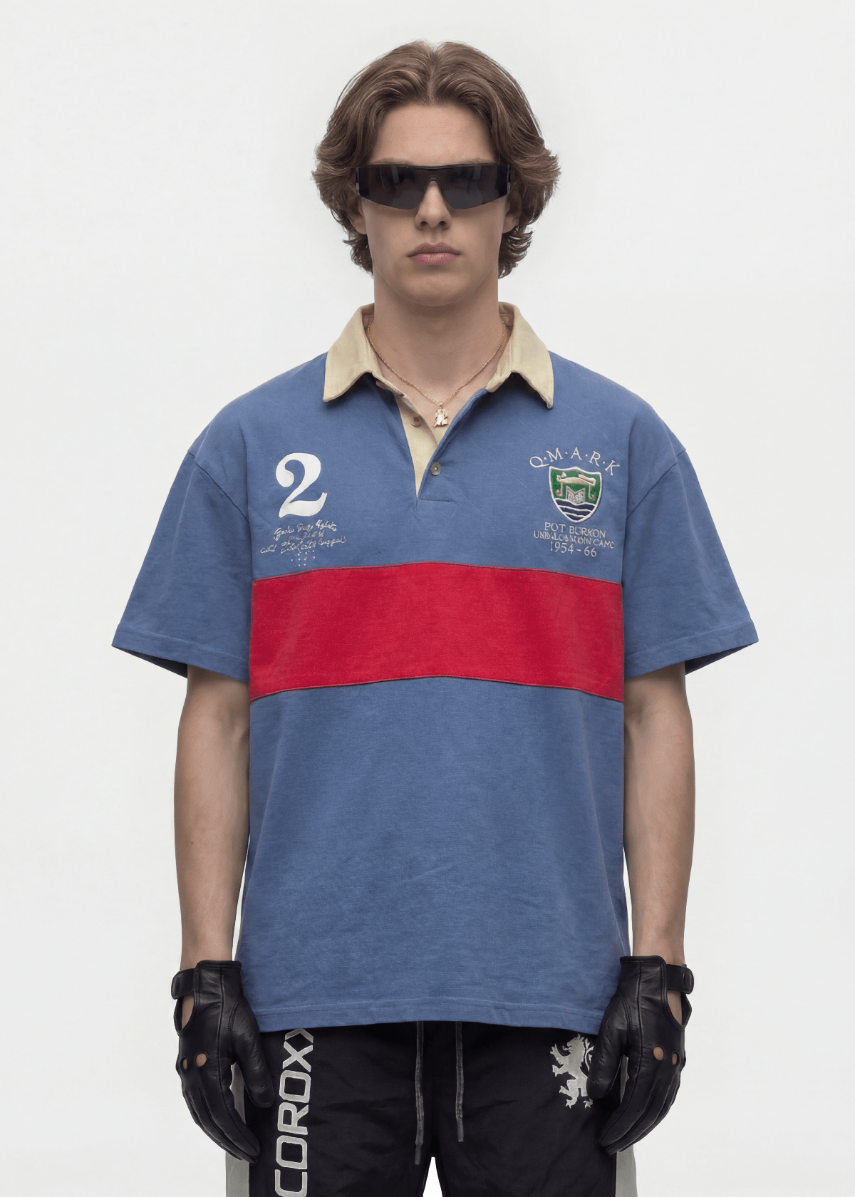 Oversized Contrast Stripe Streetwear Tee - Rick Circus