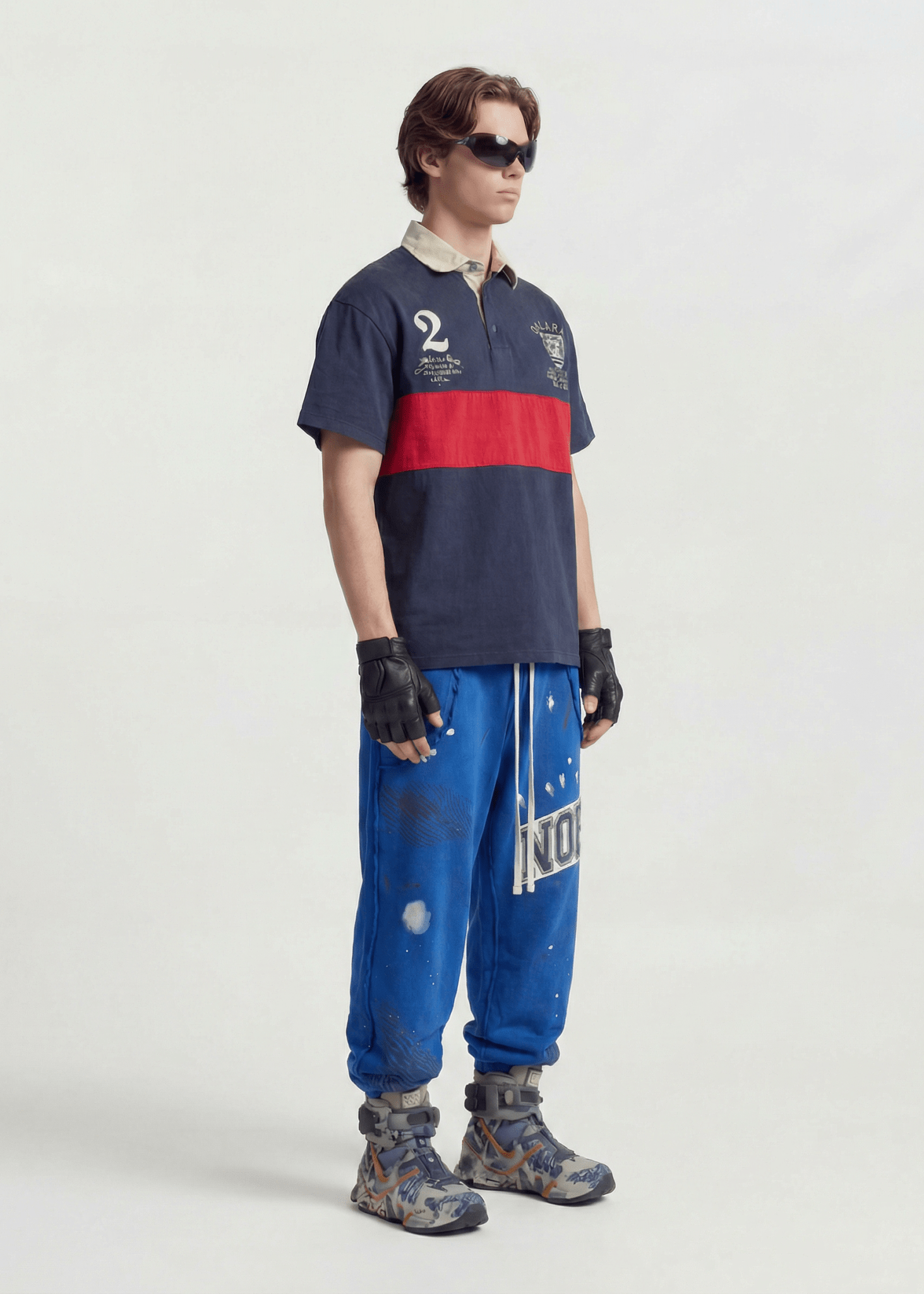 Oversized Contrast Stripe Streetwear Tee - Rick Circus