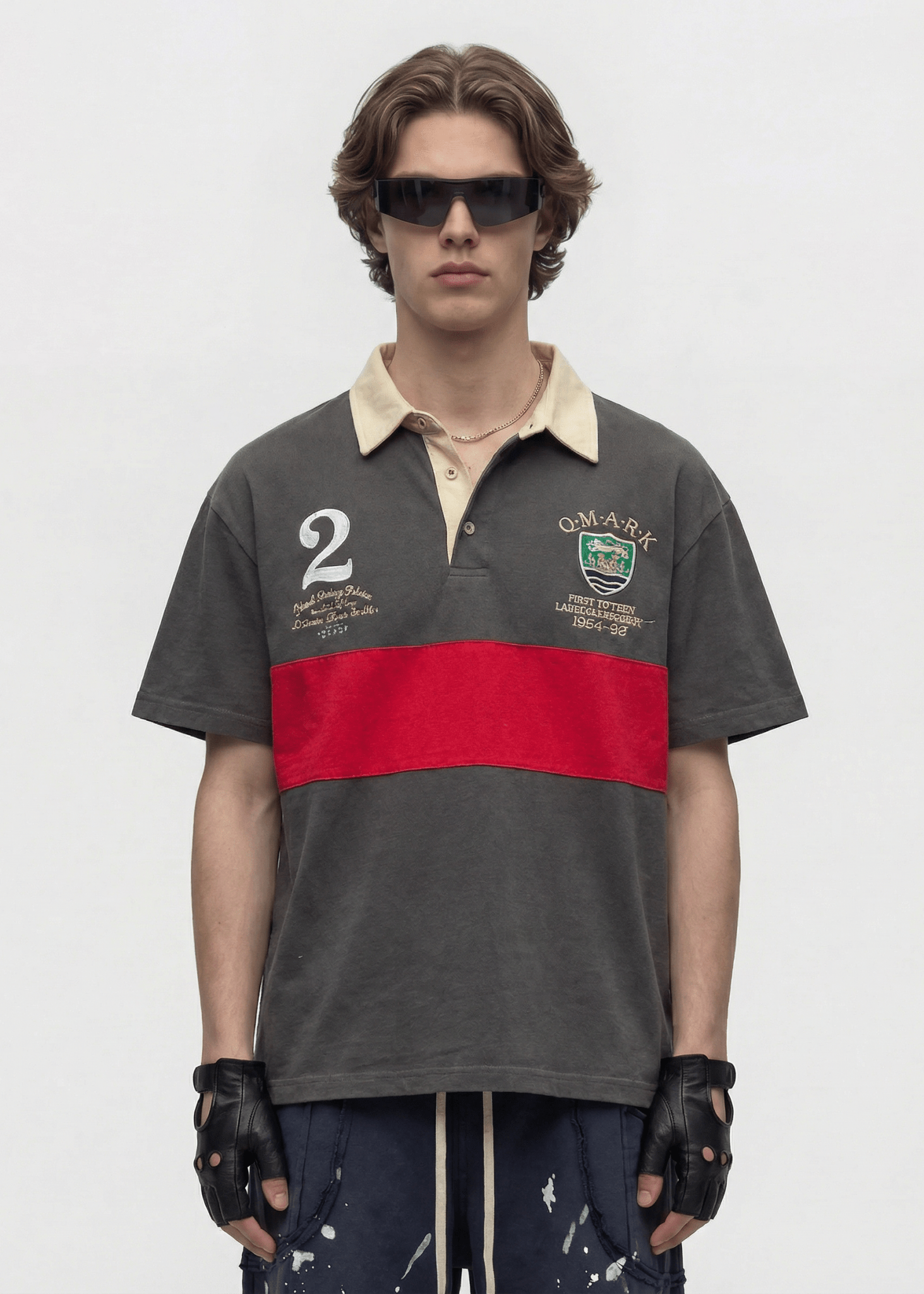Oversized Contrast Stripe Streetwear Tee - Rick Circus