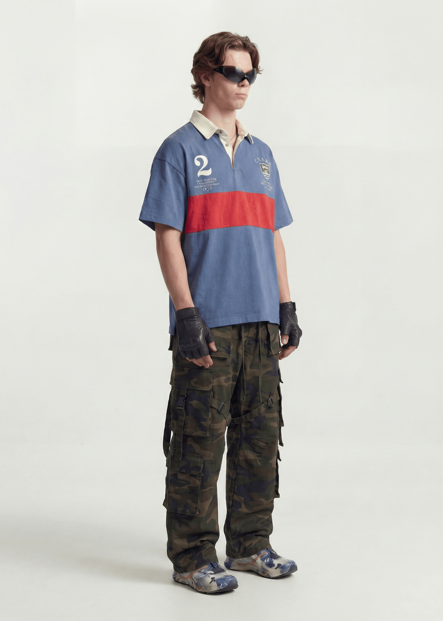 Oversized Contrast Stripe Streetwear Tee - Rick Circus