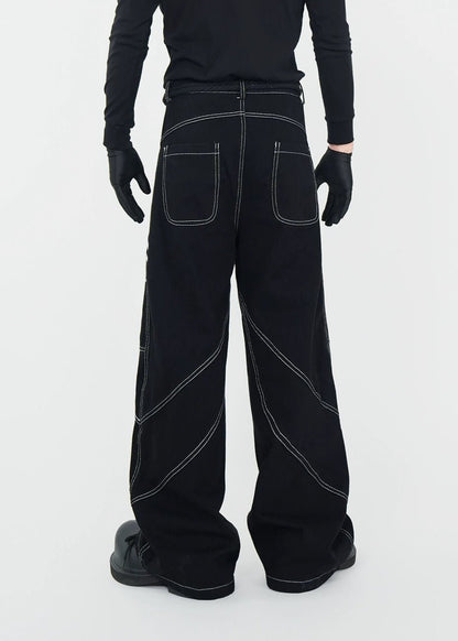 Oversized Embroidery Wide - Leg Jeans - Rick Circus