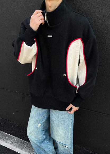 Oversized Fleece Sweatshirt with Contrast Stitching - Rick Circus