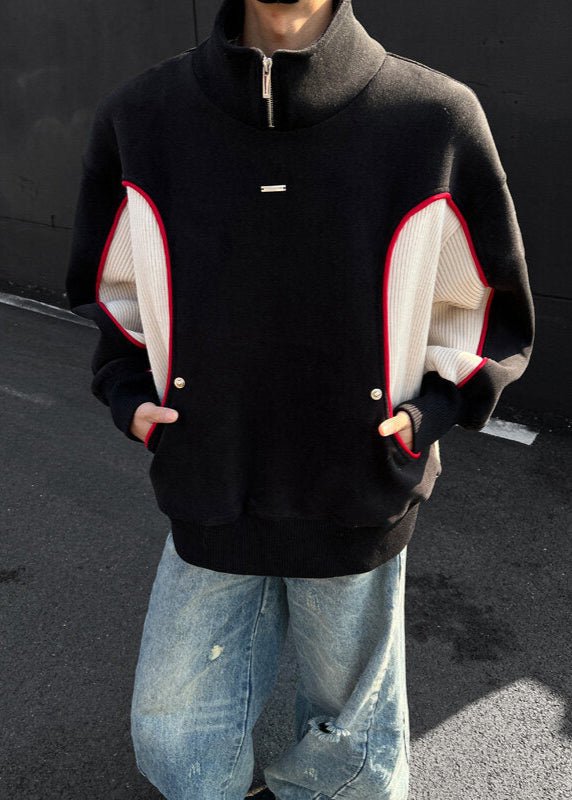 Oversized Fleece Sweatshirt with Contrast Stitching - Rick Circus