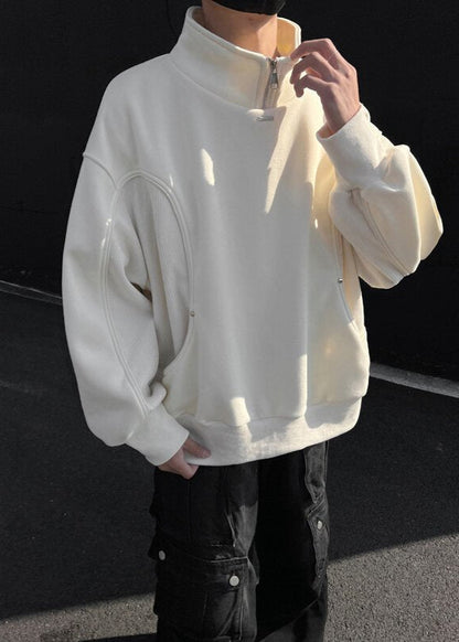 Oversized Fleece Sweatshirt with Contrast Stitching - Rick Circus