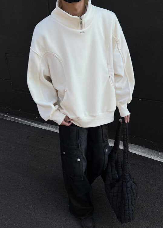Oversized Fleece Sweatshirt with Contrast Stitching - Rick Circus