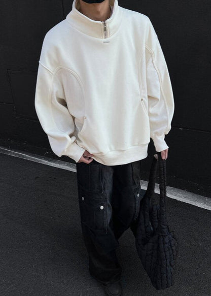 Oversized Fleece Sweatshirt with Contrast Stitching - Rick Circus