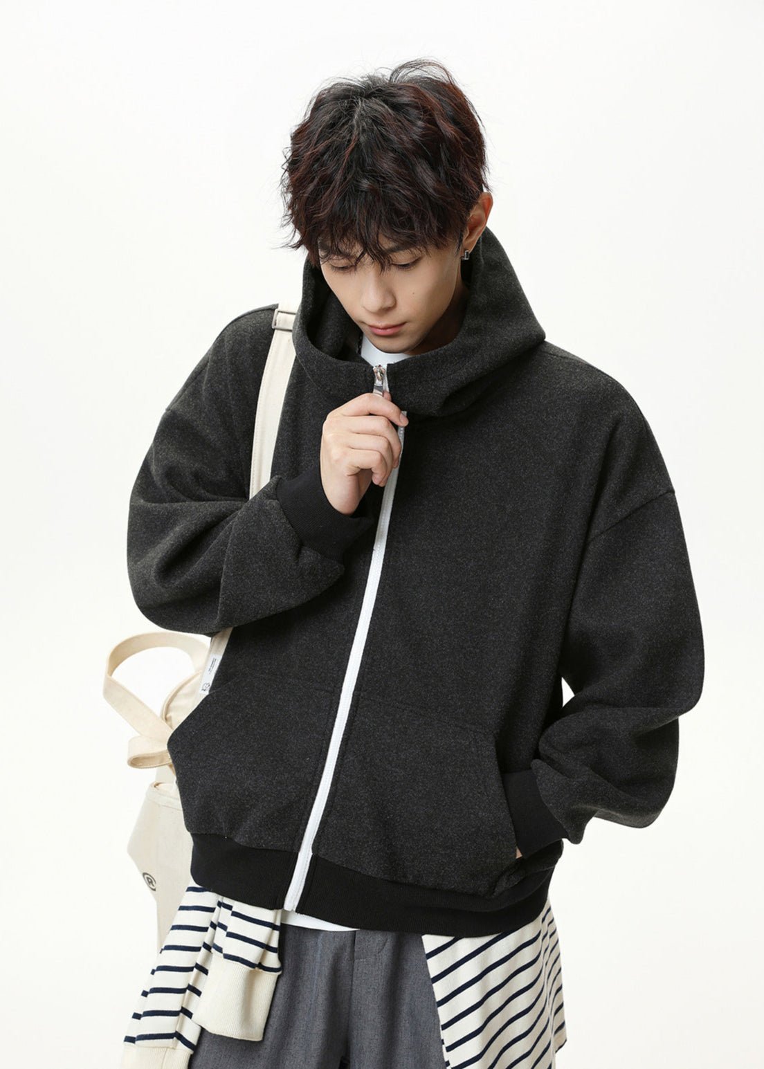 Oversized Funnel Neck Zip Hoodie - Rick Circus