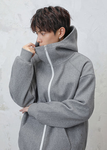 Oversized Funnel Neck Zip Hoodie - Rick Circus