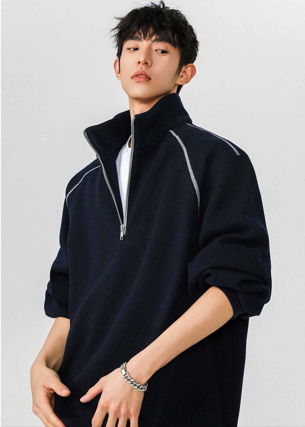 Oversized Half - Zip Pullover - Rick Circus