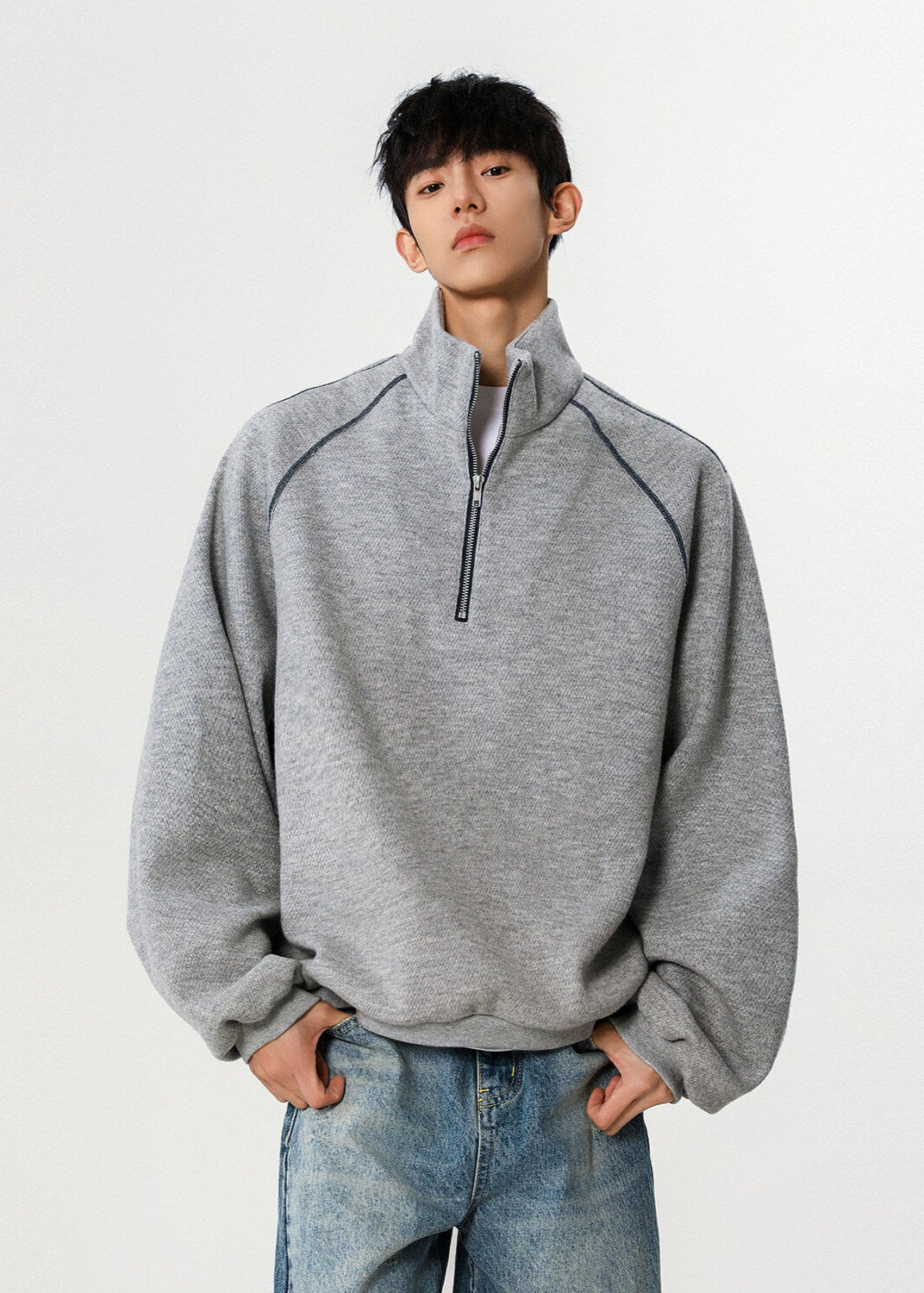 Oversized Half - Zip Pullover - Rick Circus