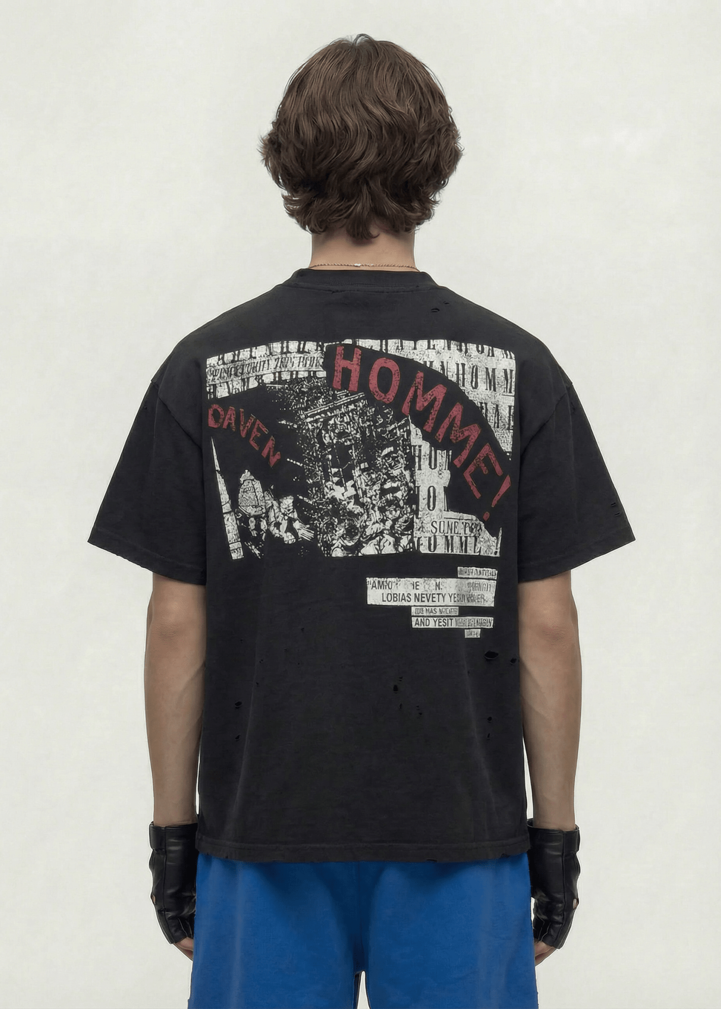 Oversized Letter Print Streetwear Tee - Rick Circus